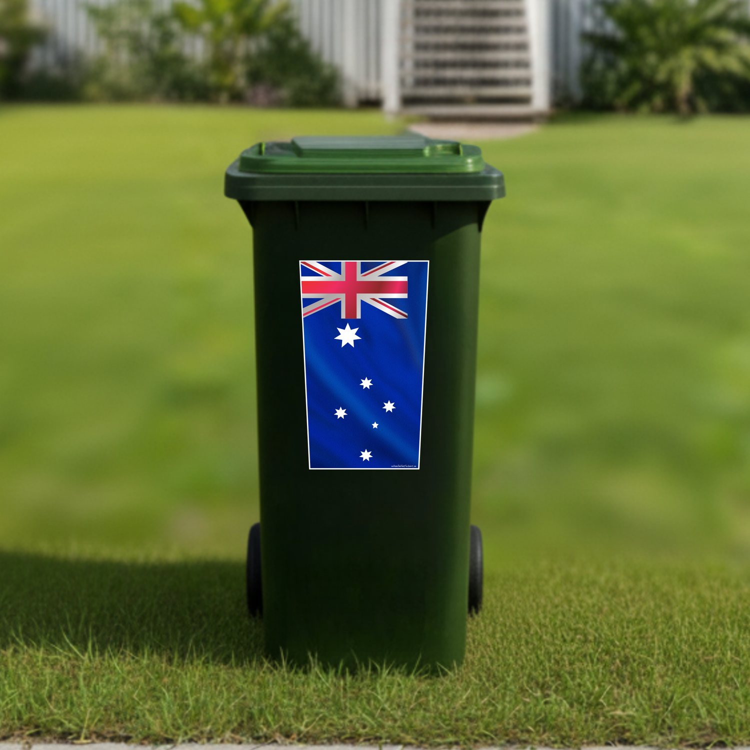 Australiana flag wheelie bin sticker