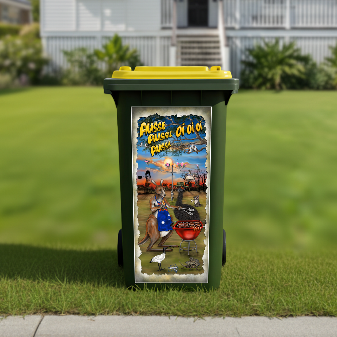 Great Aussie bbq wheelie bin sticker