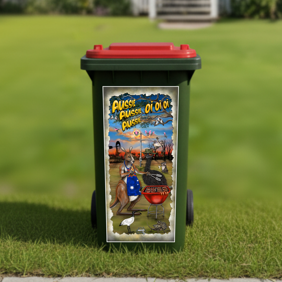 Great Aussie bbq wheelie bin sticker