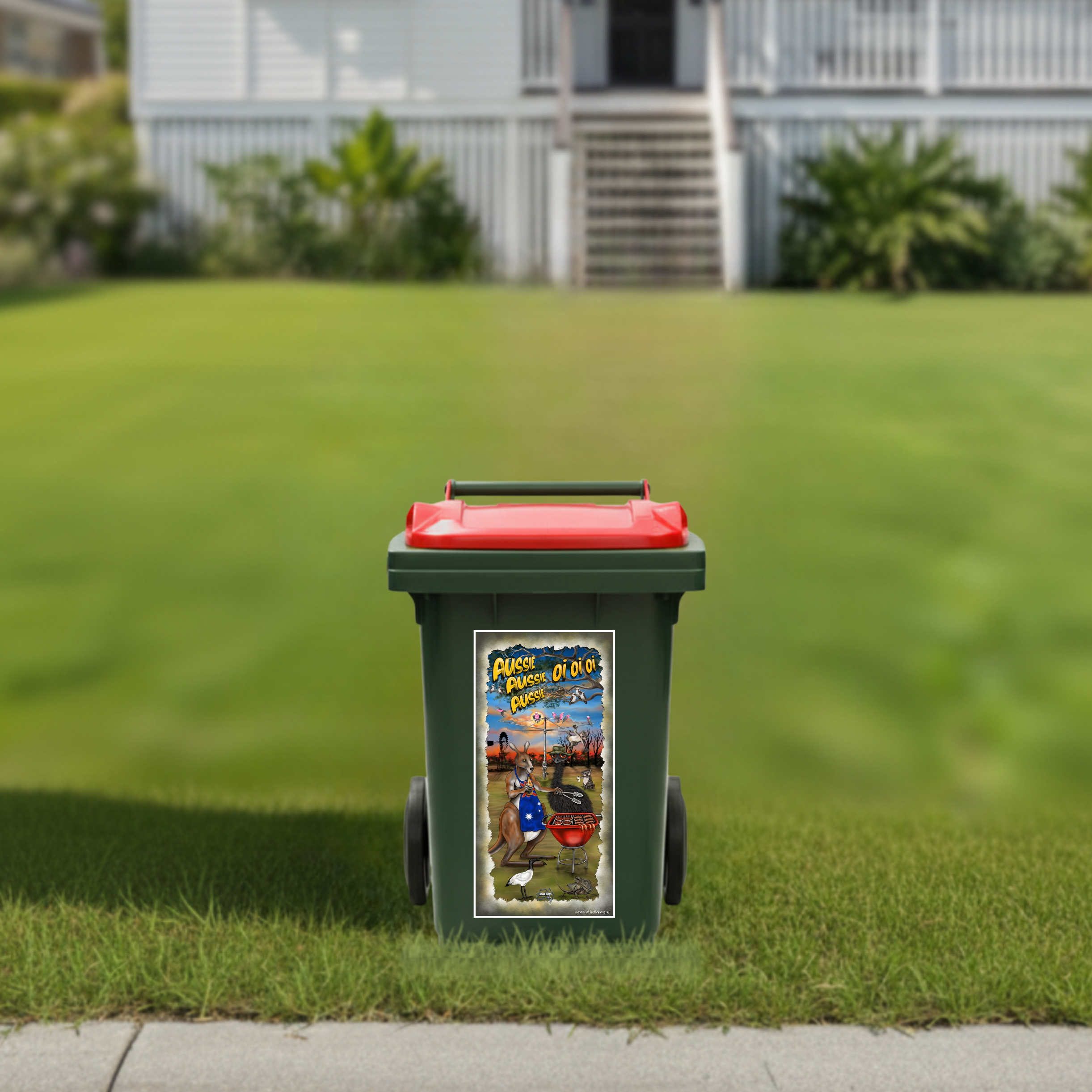 Great Aussie bbq wheelie bin sticker