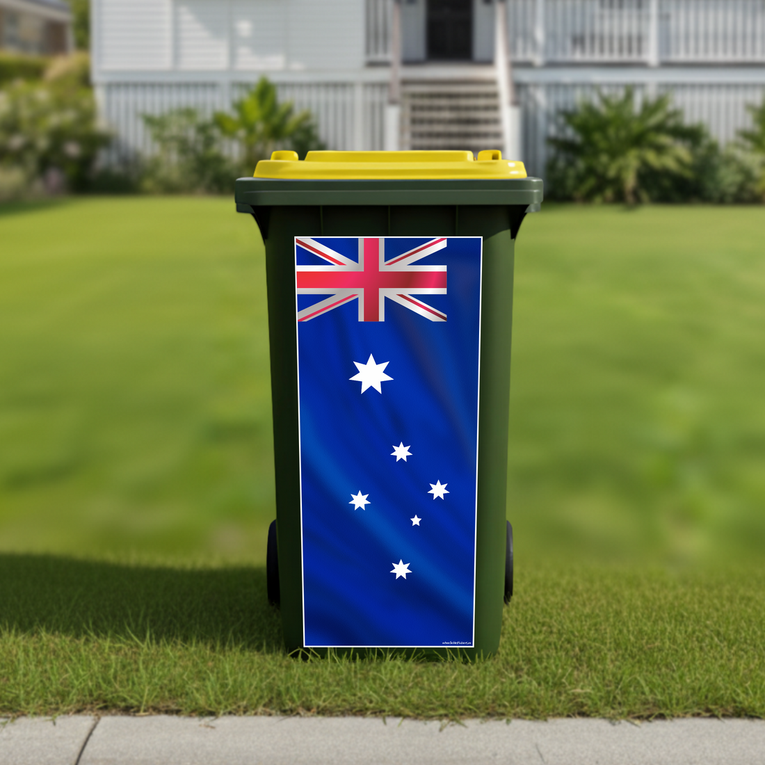 Australiana flag wheelie bin sticker