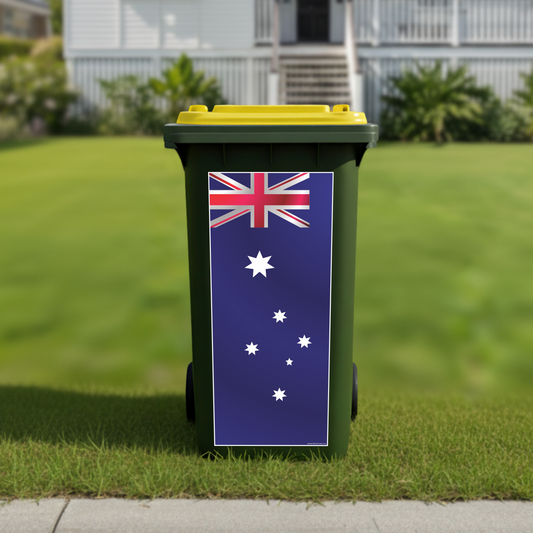 Australian flag wheelie bin sticker