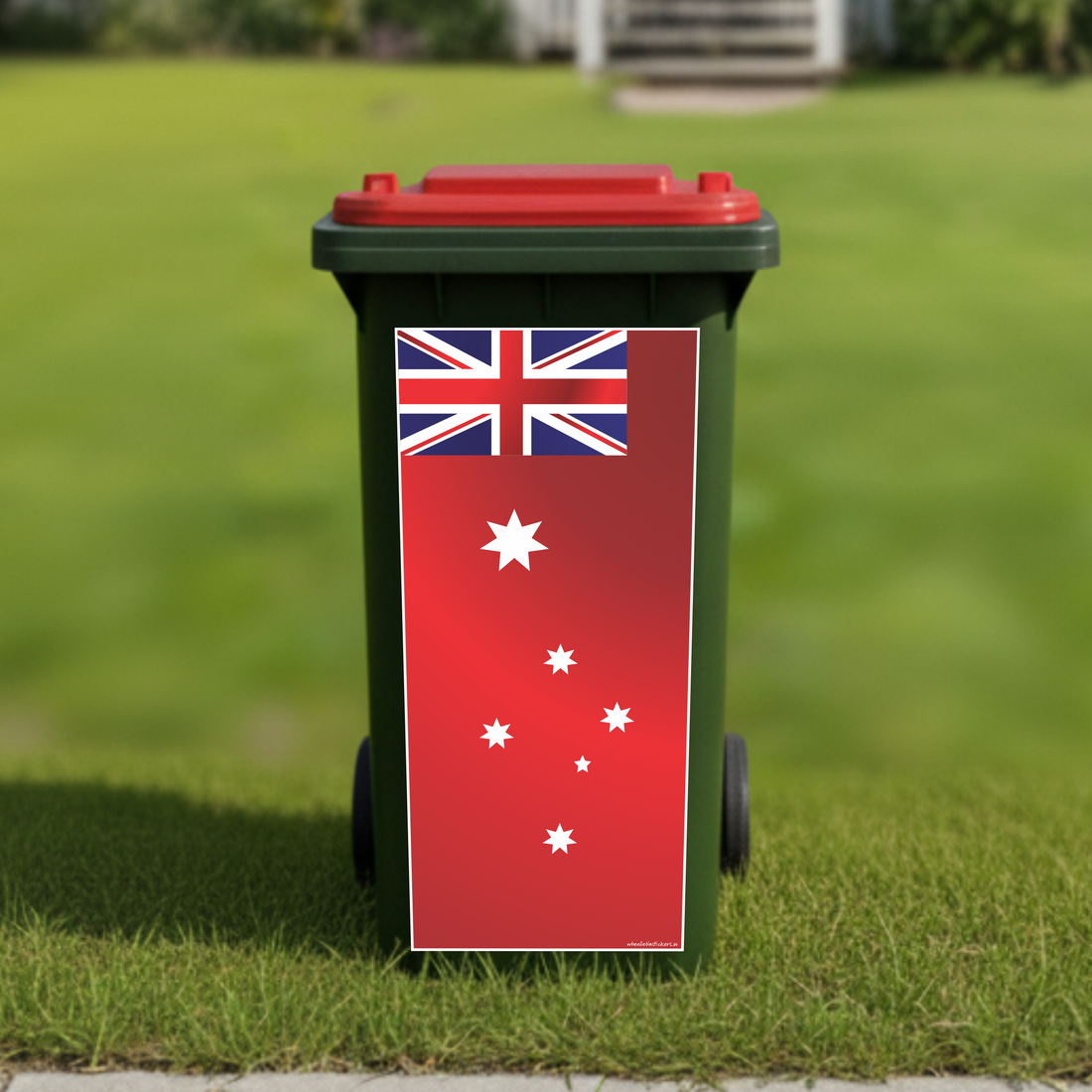 Australiana red ensign flag wheelie bin sticker