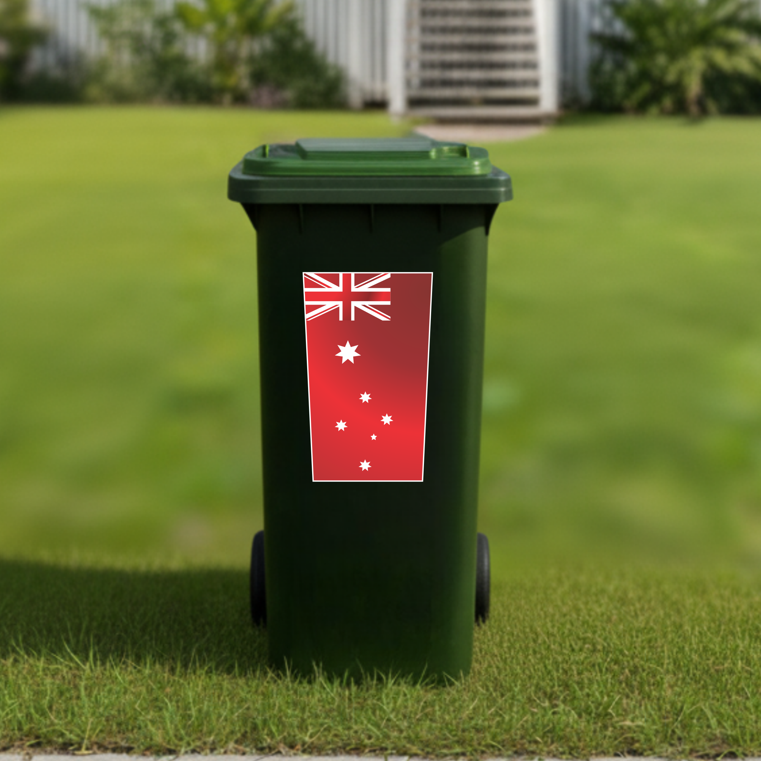 Australian red ensign flag wheelie bin sticker