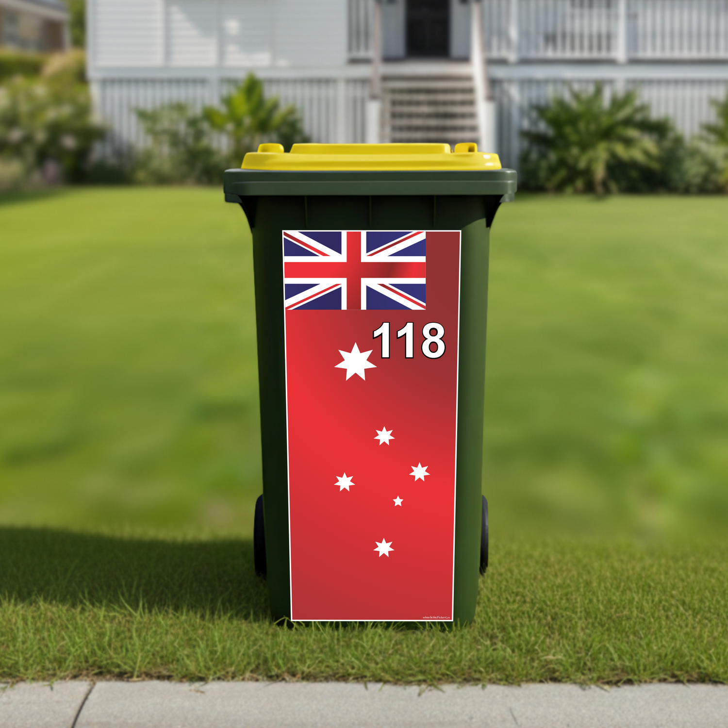 Australiana red ensign flag wheelie bin sticker
