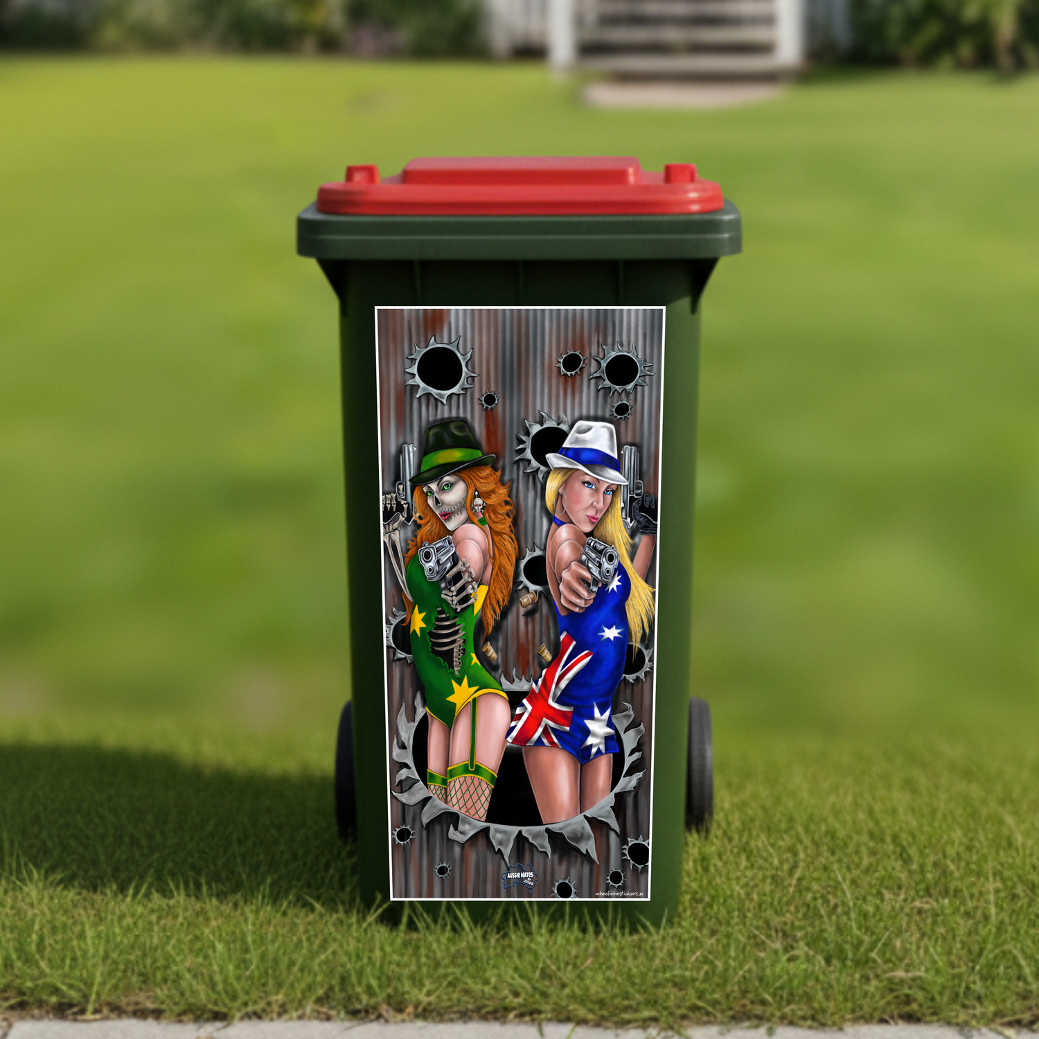 Aussie girls wheelie bin sticker