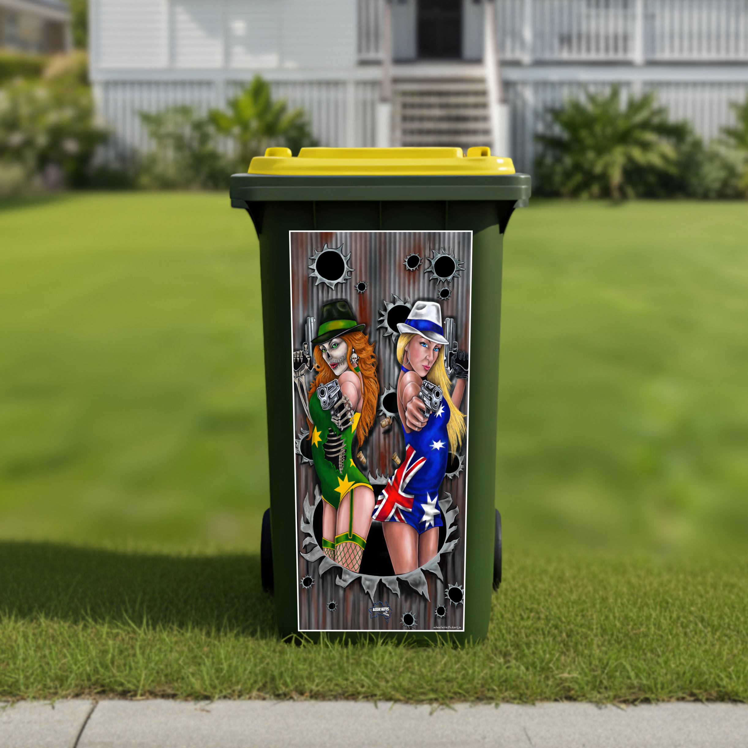 Aussie girls wheelie bin sticker