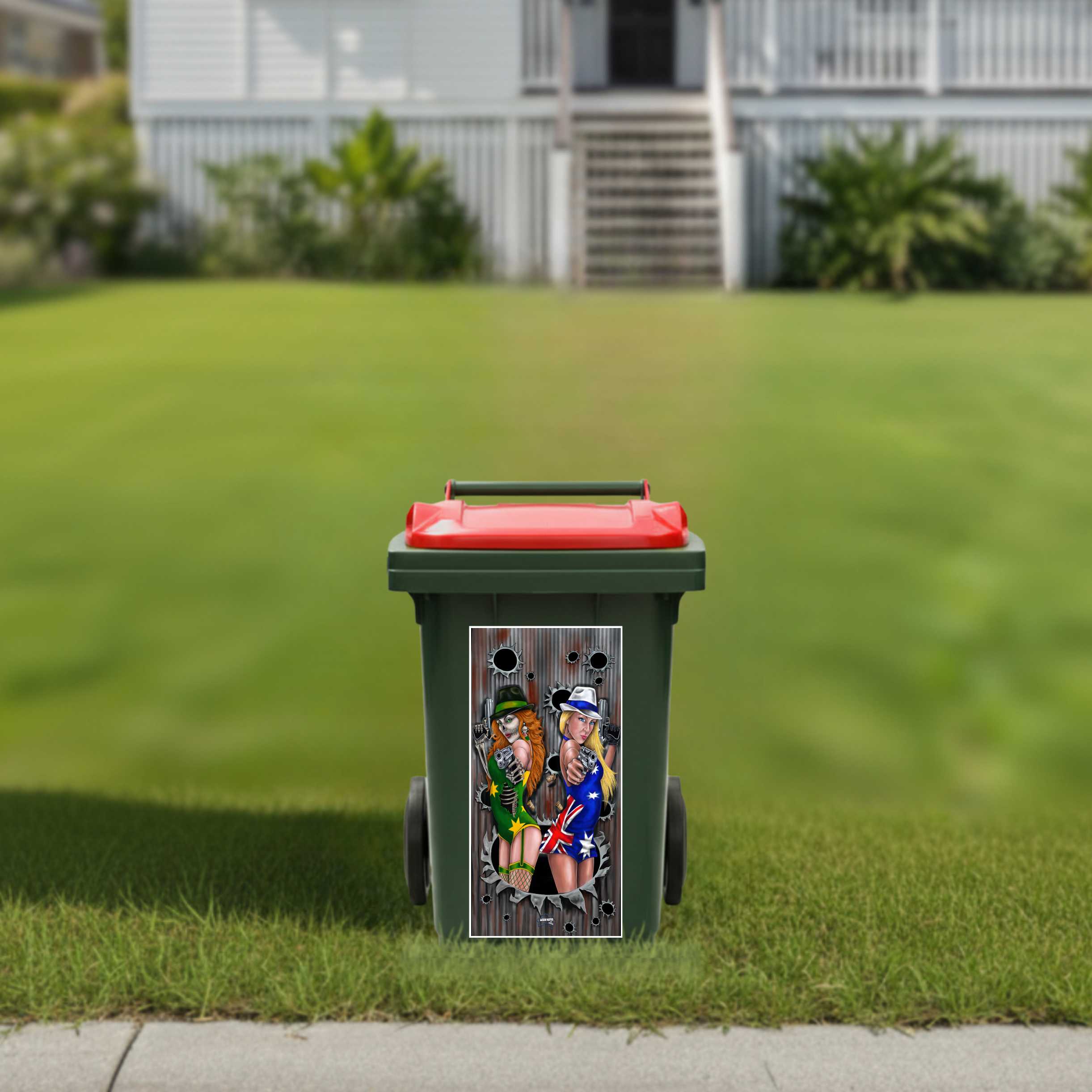 Aussie girls wheelie bin sticker