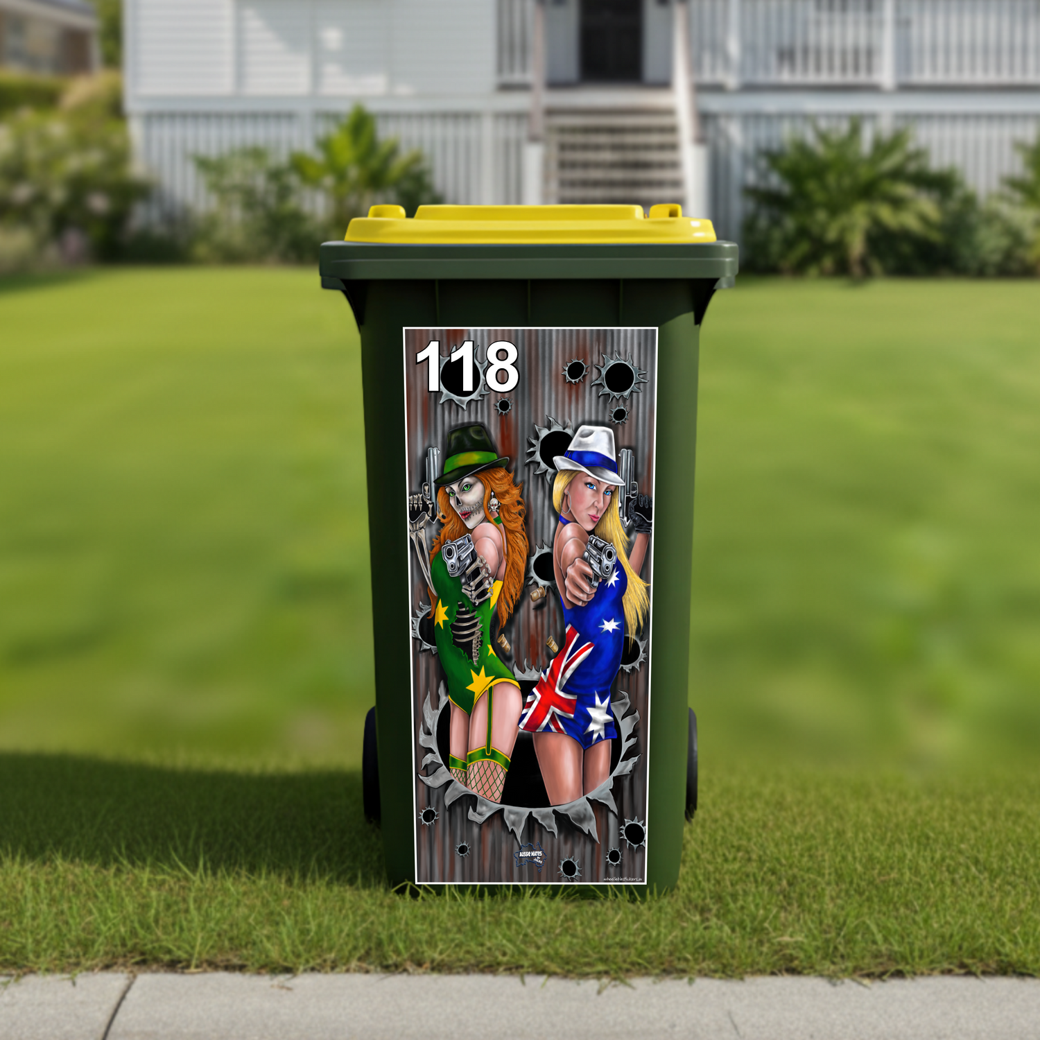 Aussie girls wheelie bin sticker