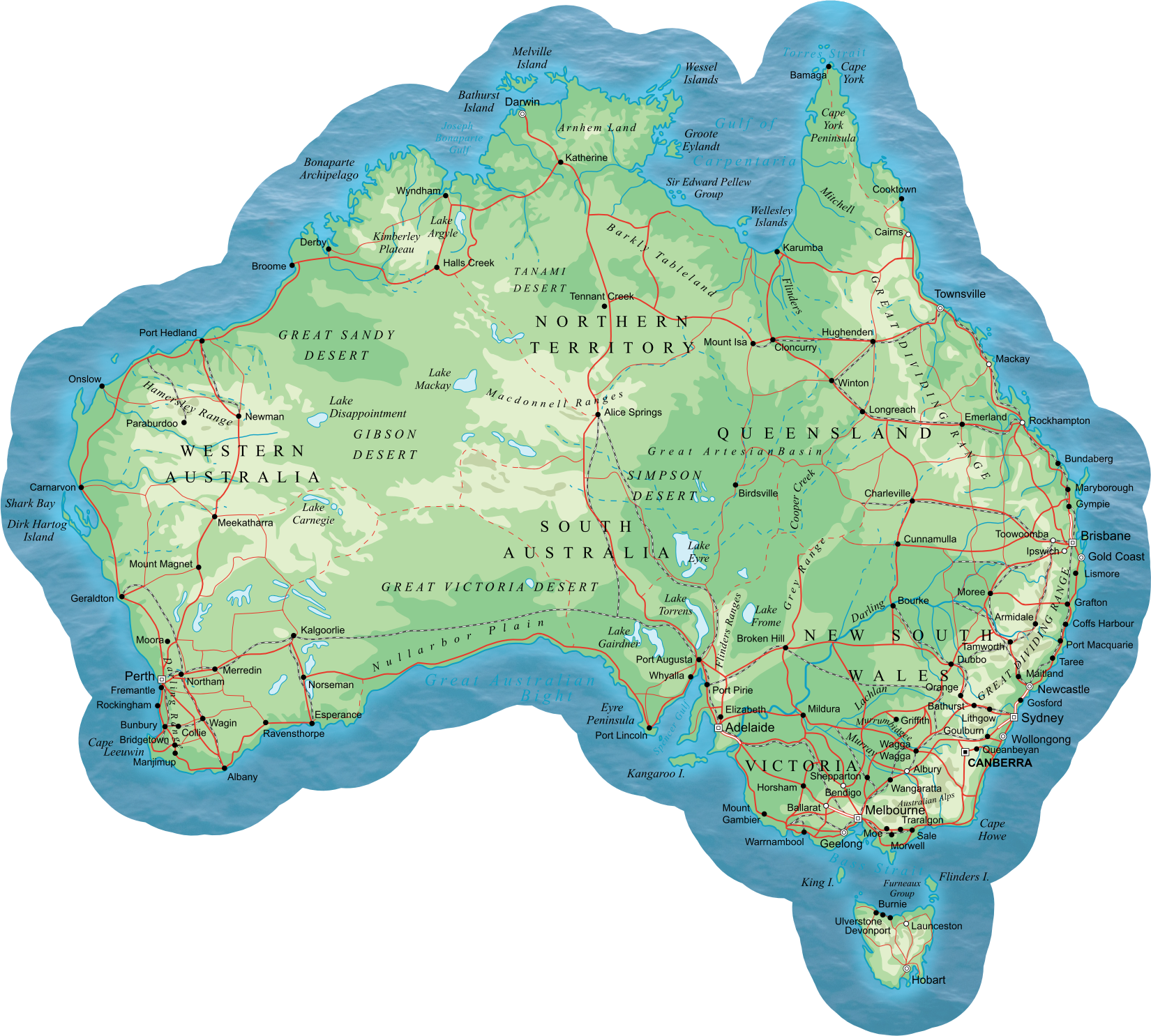 Map of Australia for caravans