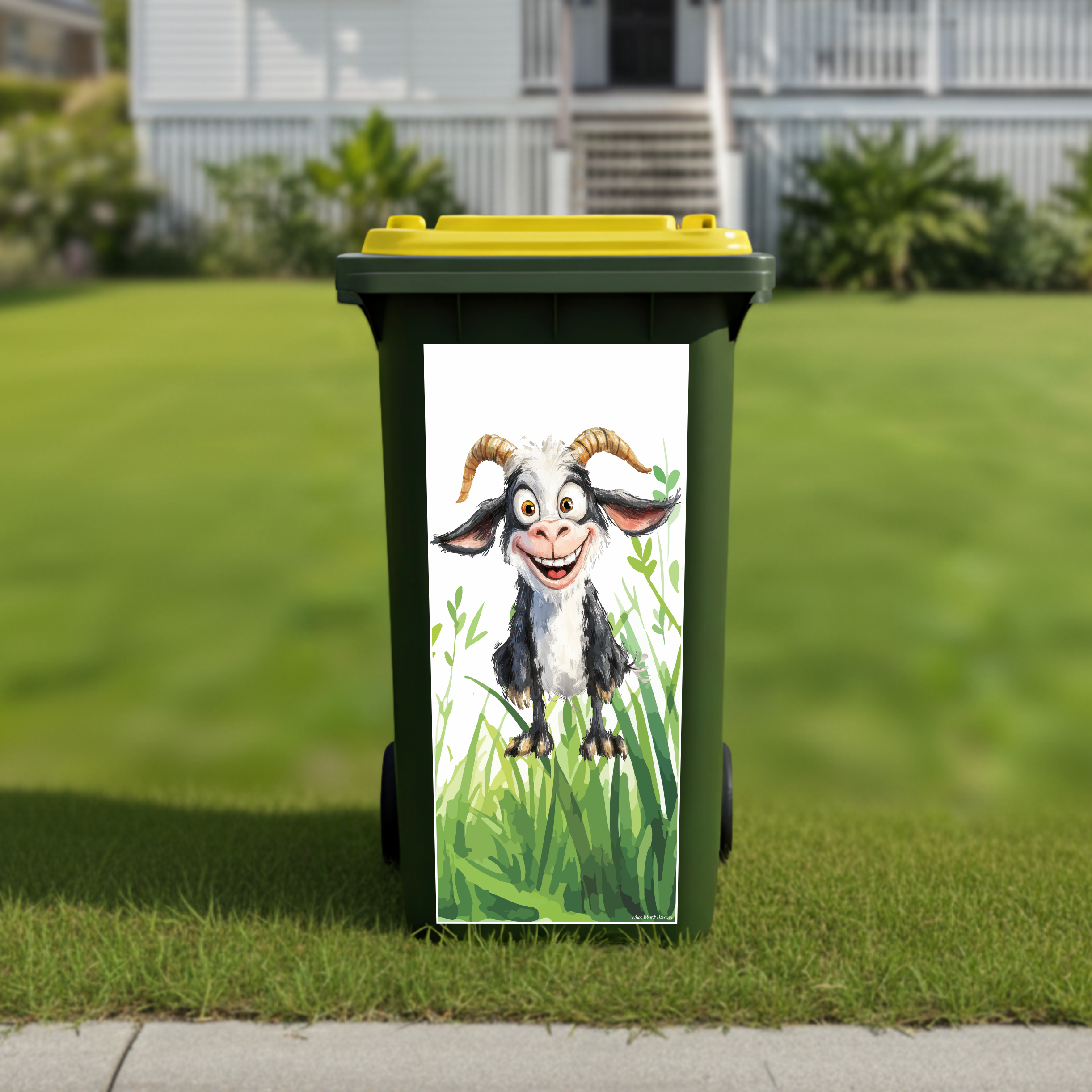 Baby goat wheelie bin sticker