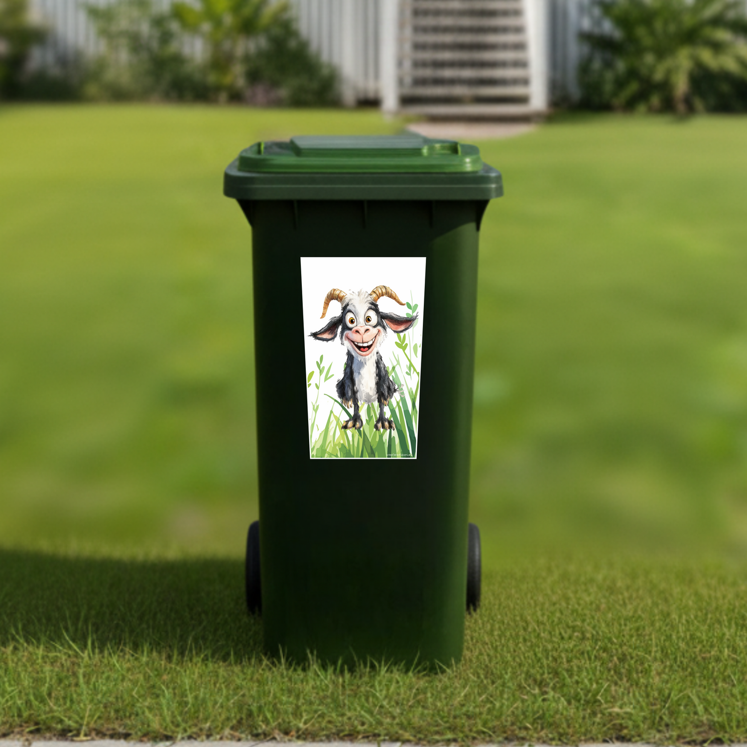 Baby goat wheelie bin sticker