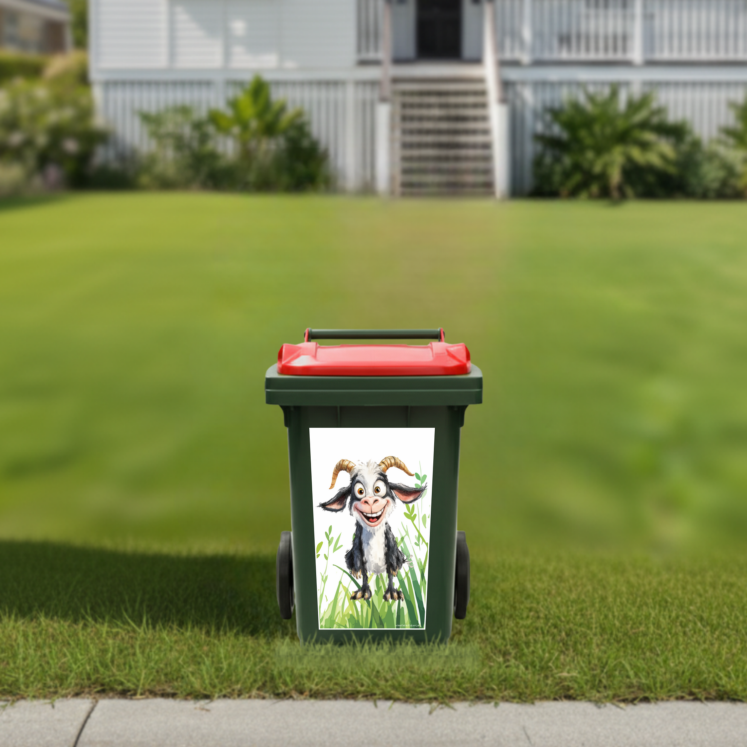 Baby goat wheelie bin sticker