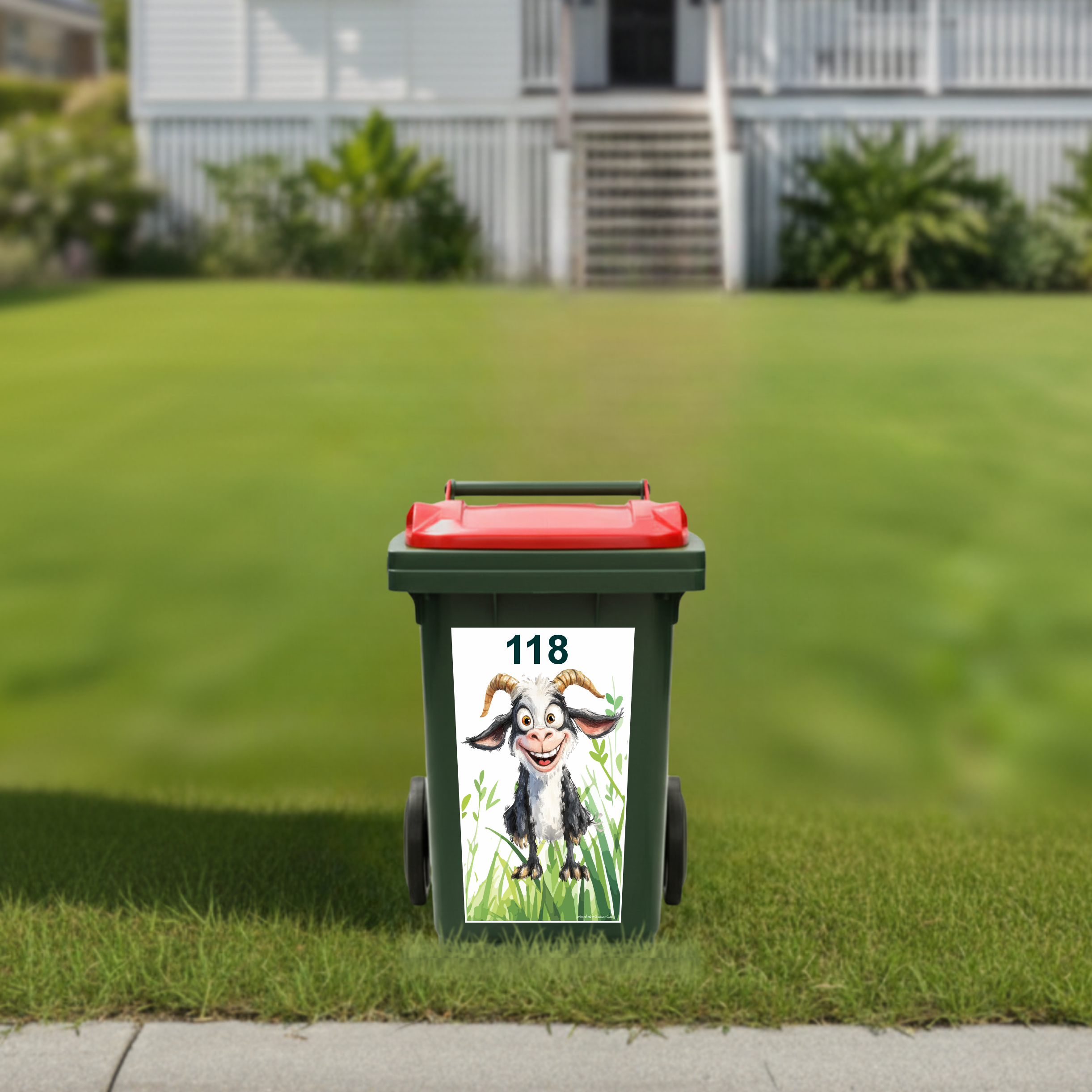Baby goat wheelie bin sticker