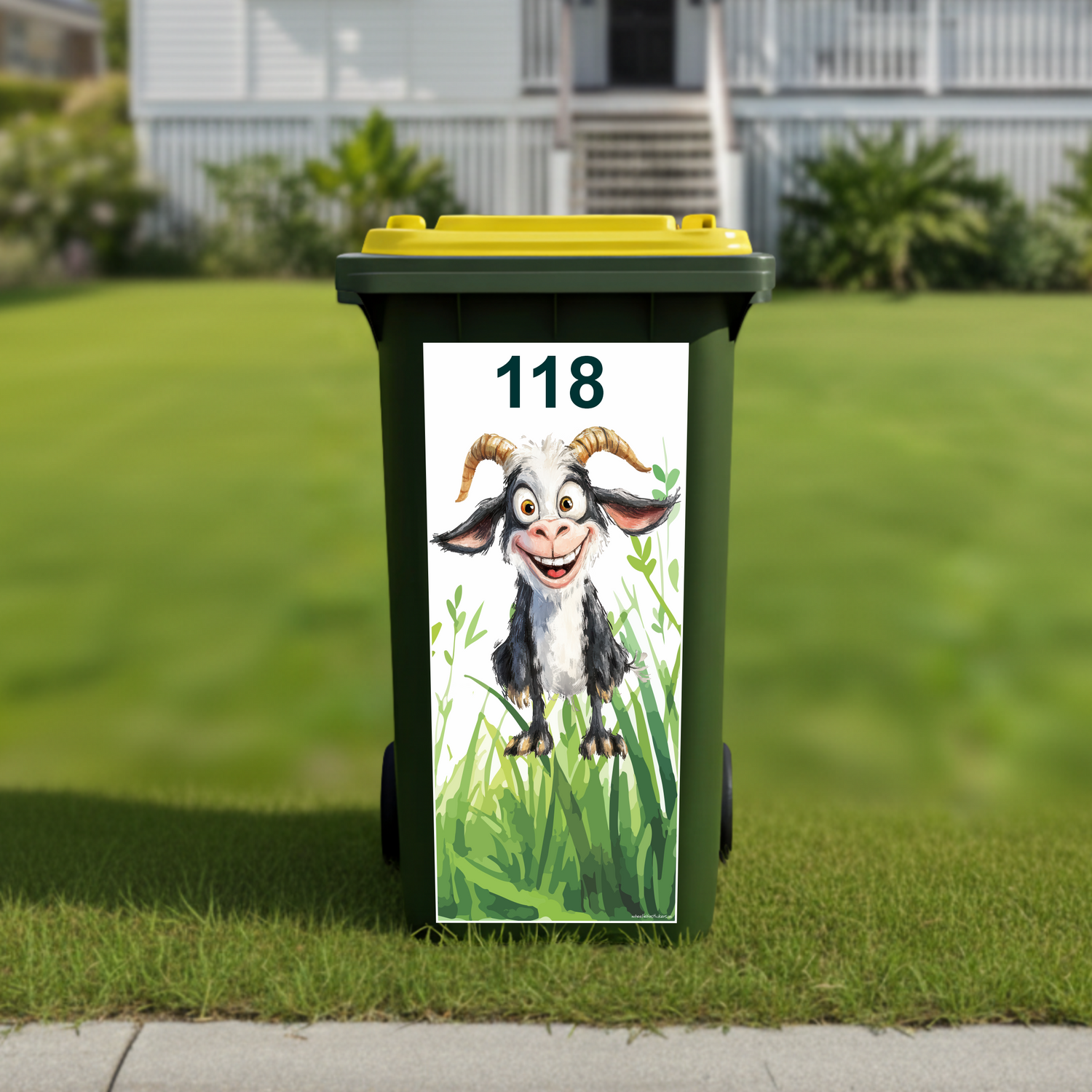 Baby goat wheelie bin sticker