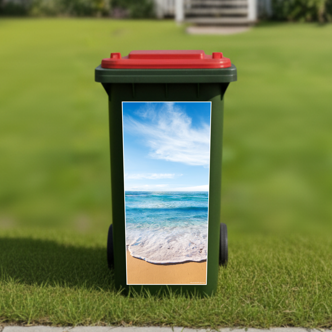 Beach wheelie bin sticker