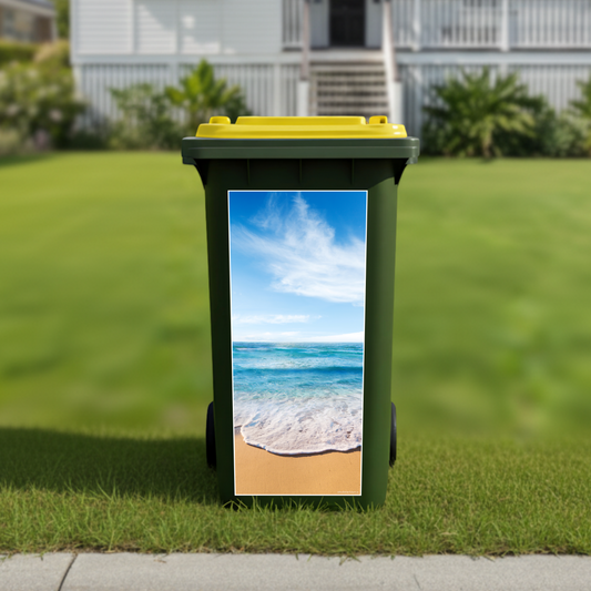 Beach wheelie bin sticker