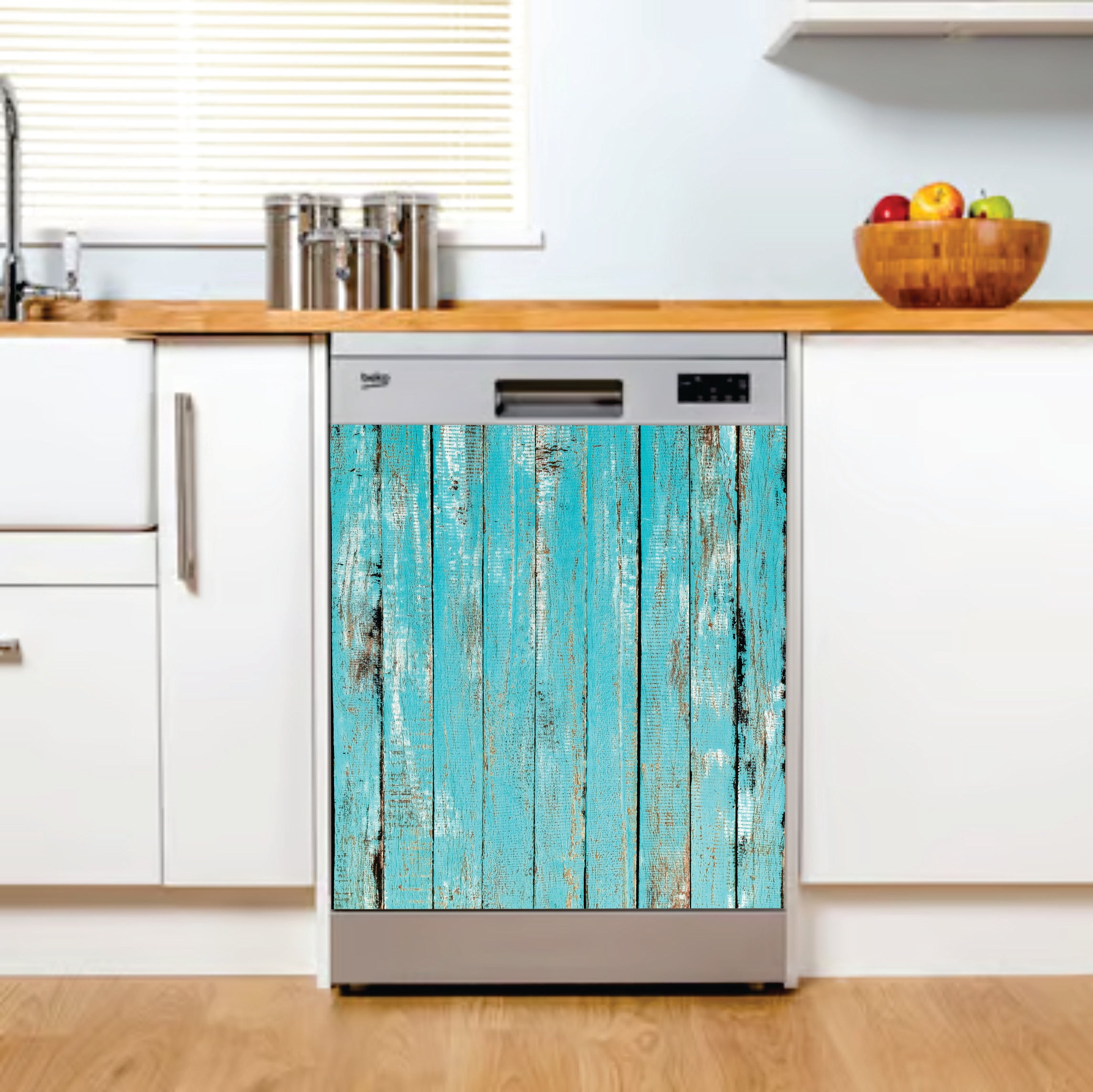 Beach look timber dishwasher sticker