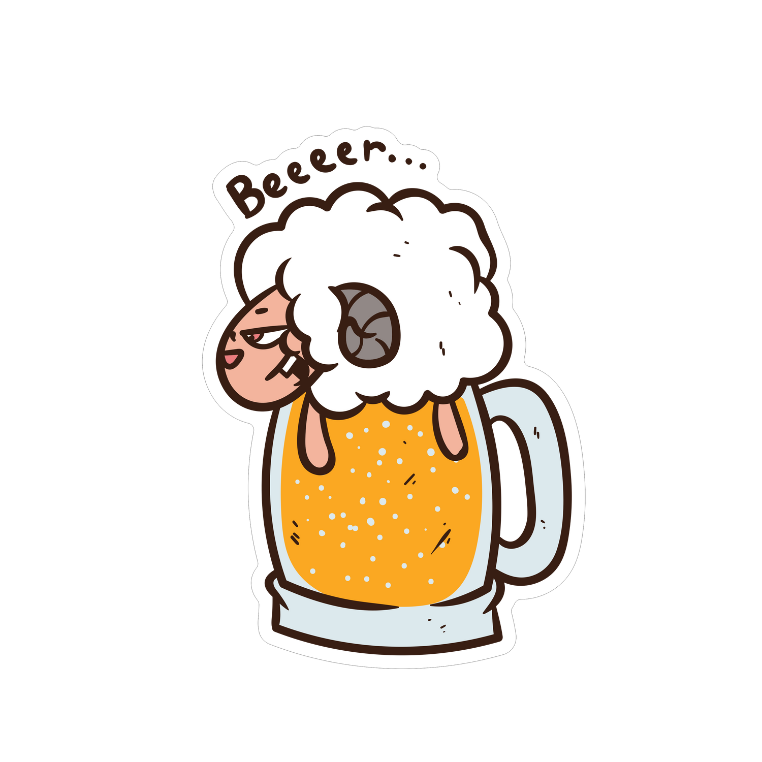 Beeeer… Sheep Sticker | Funny Beer Lover Vinyl Sticker | Ute, Fridge &amp; Esky Decal