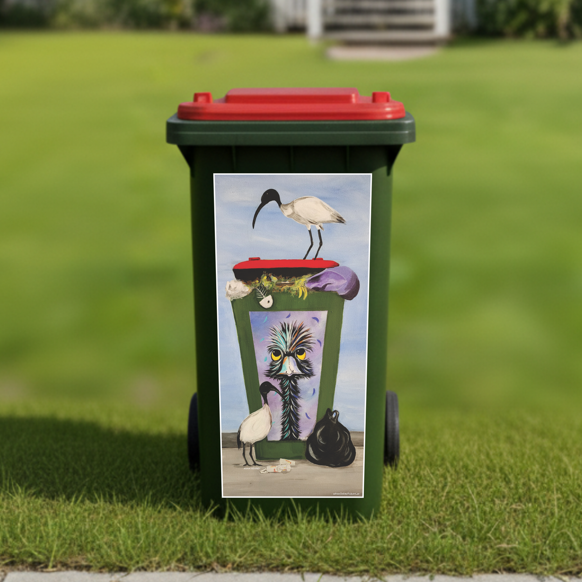Bin chickens wheelie bin sticker