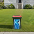 Wheelie bin decals Australia — 80L bin sticker featuring a blue wren bird design