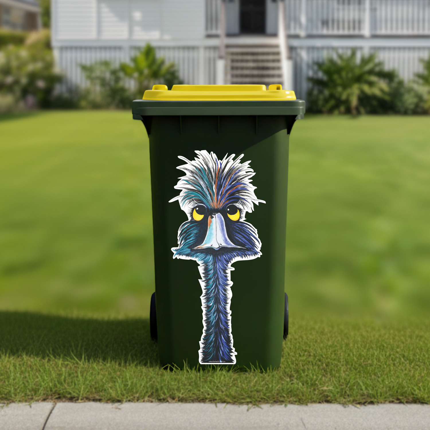 Bo ho emu wheelie bin sticker