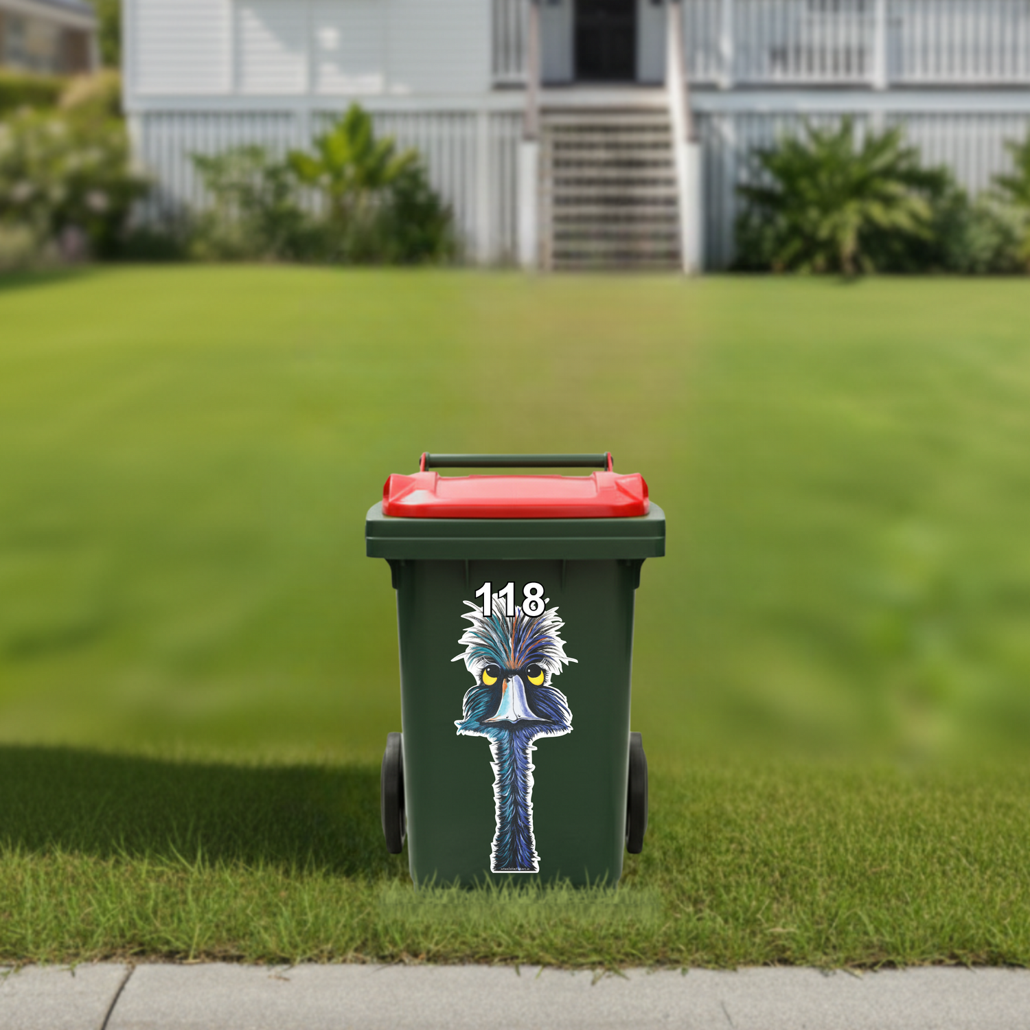 Bo ho emu wheelie bin sticker