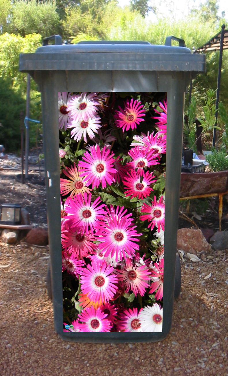 Bright daisies wheelie bin sticker