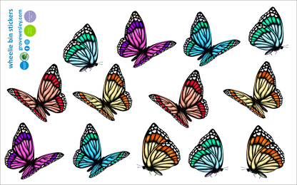 Butterfly stickers for wheelie bins