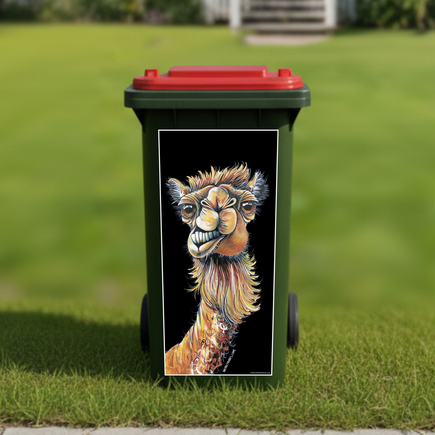 Camel wheelie bin sticker