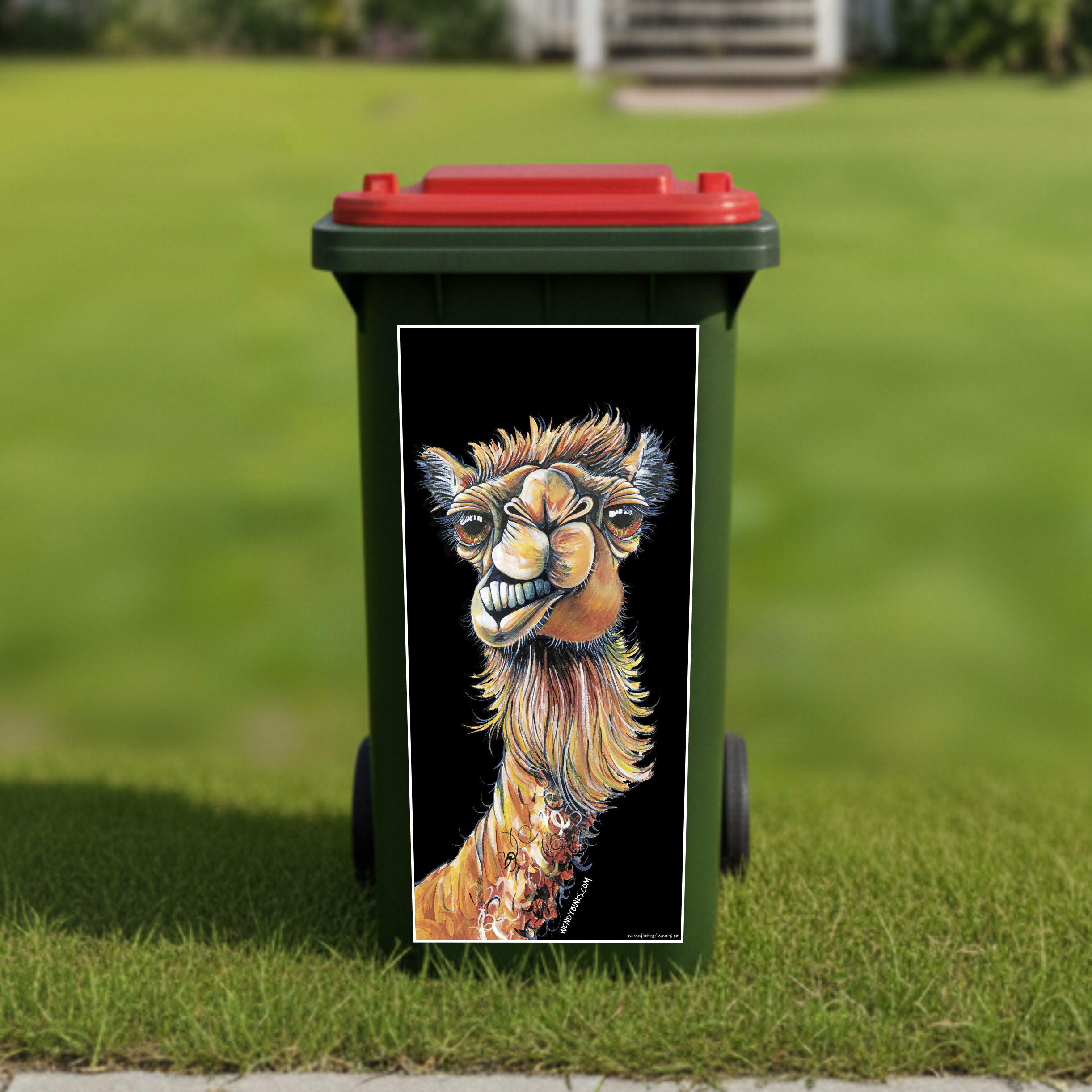 Camel wheelie bin sticker