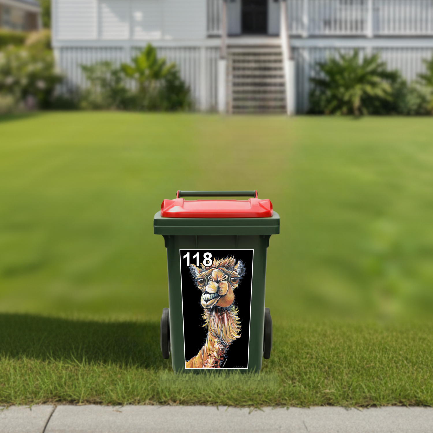 Camel wheelie bin sticker