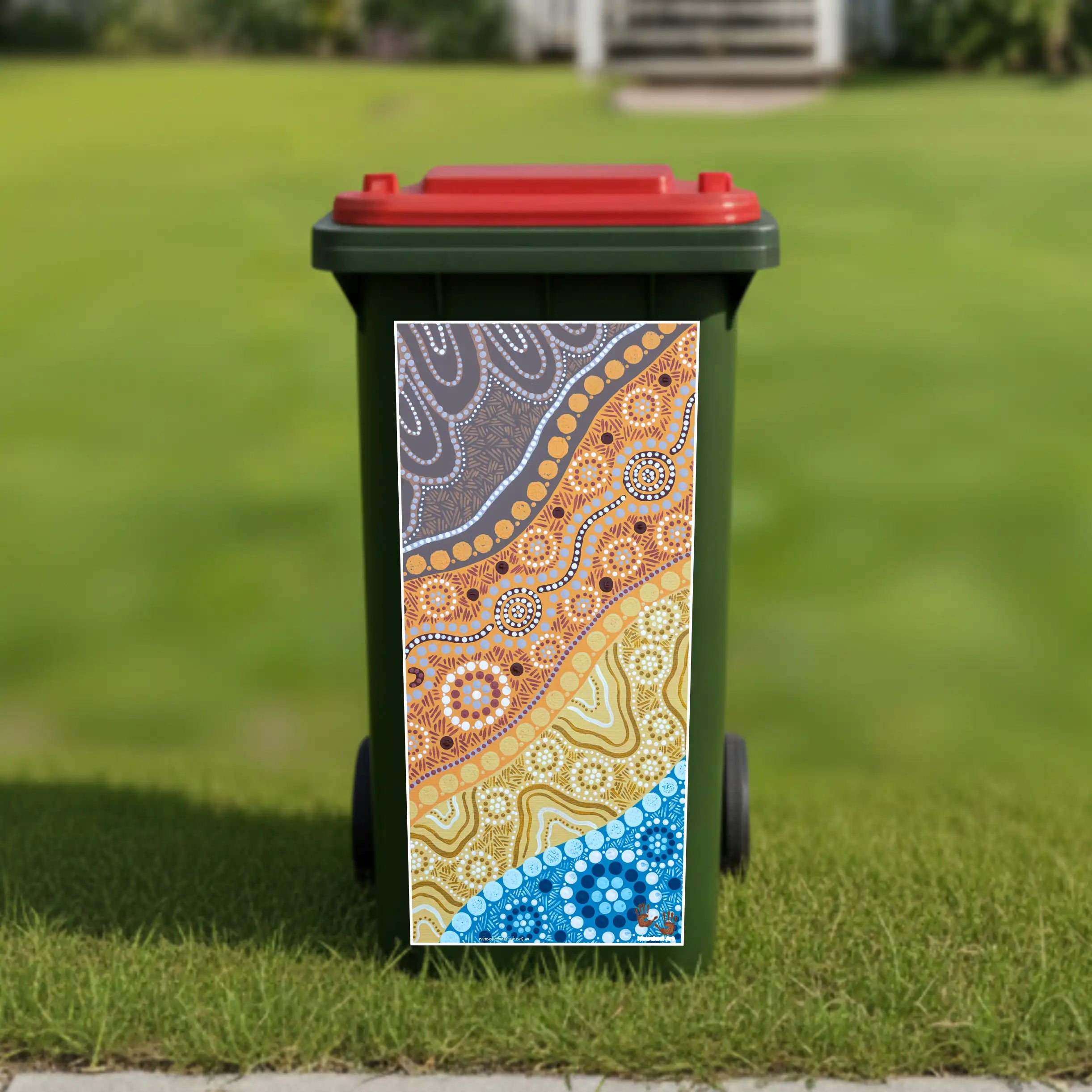 Camping by the water wheelie bin sticker