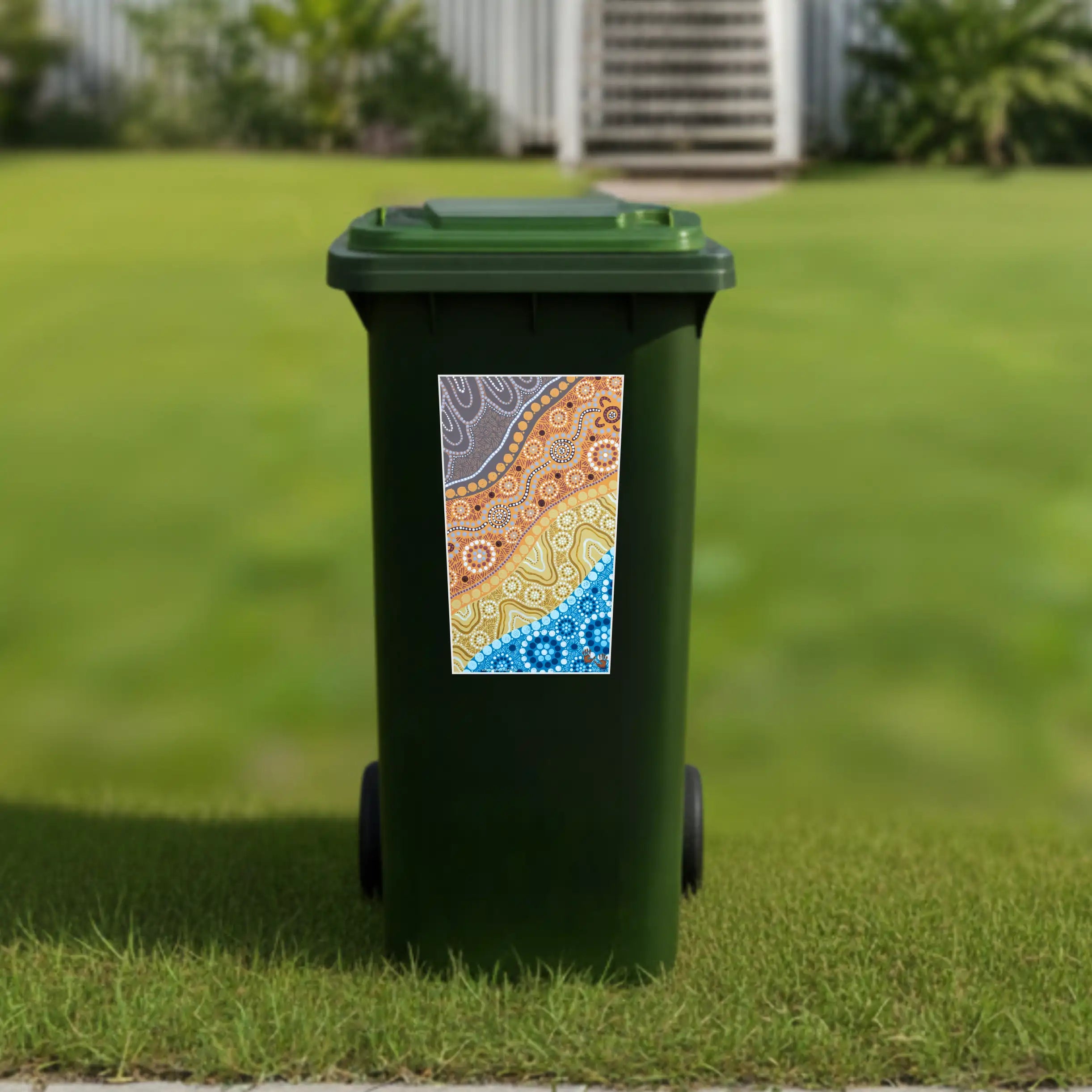 Camping by the water wheelie bin sticker