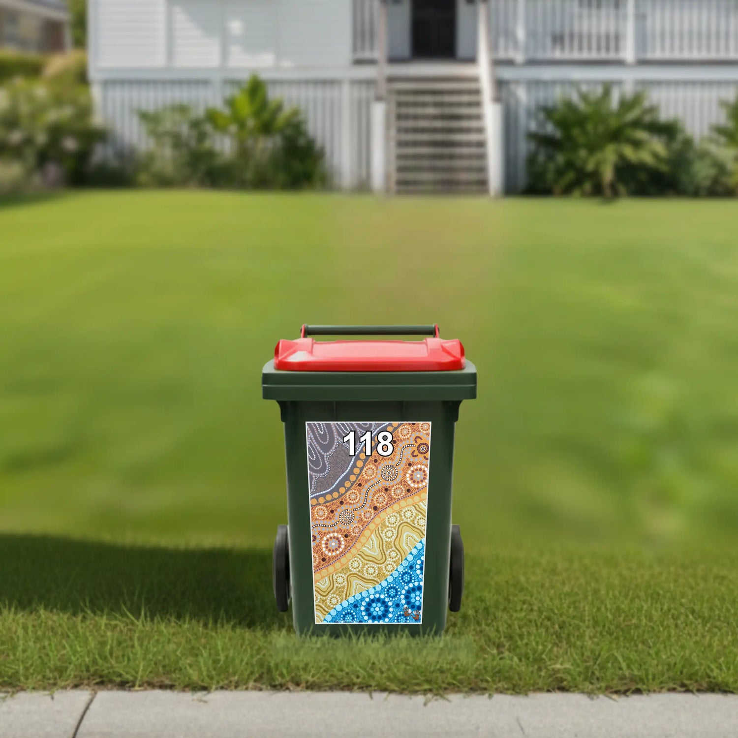 Camping by the water wheelie bin sticker