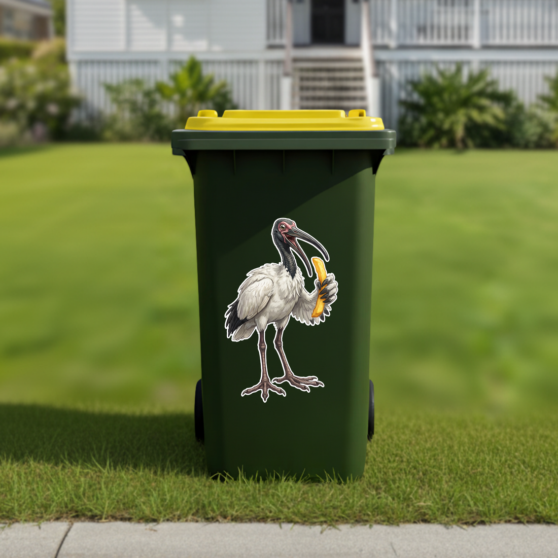 Chippies bin chickens wheelie bin sticker