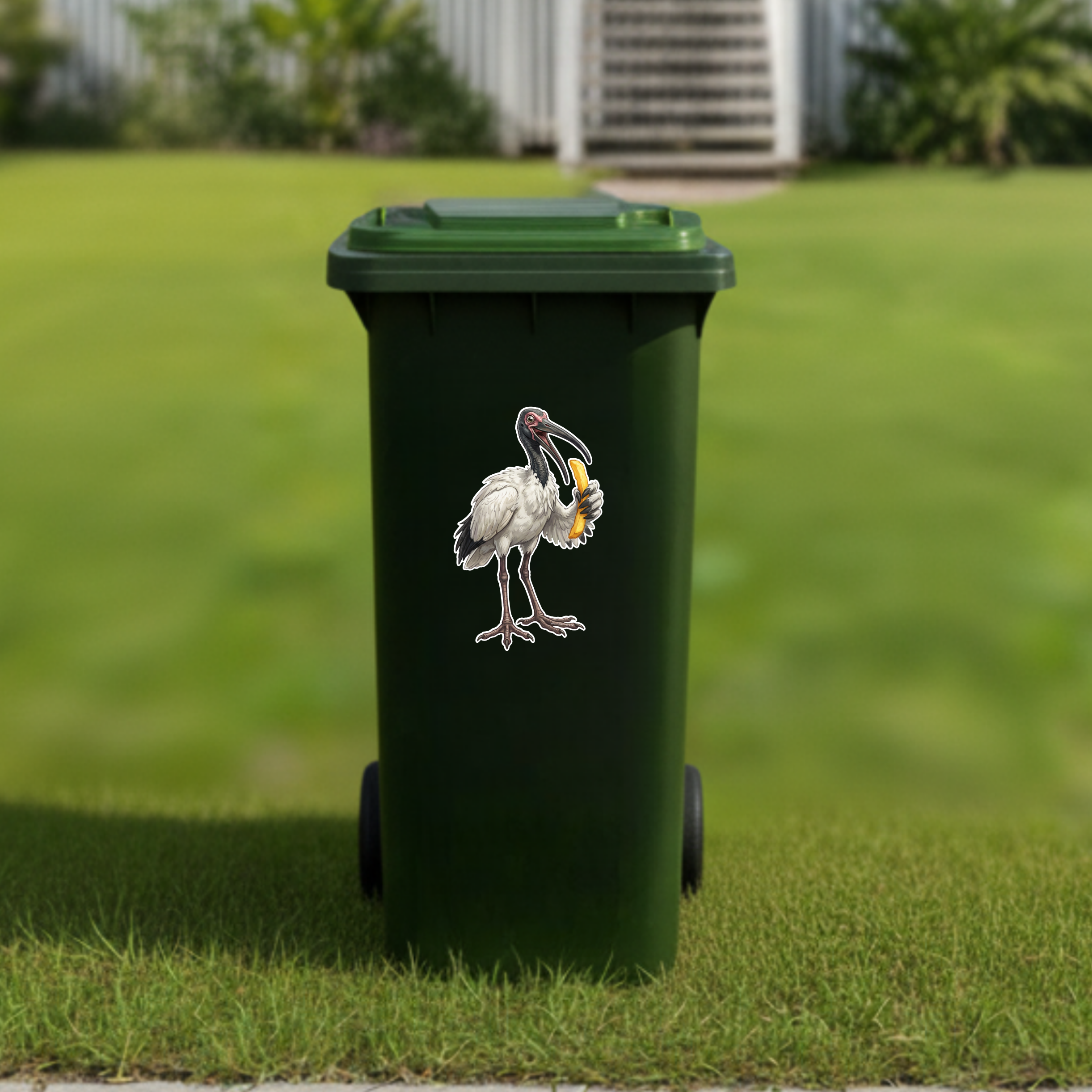 Chippies bin chickens wheelie bin sticker