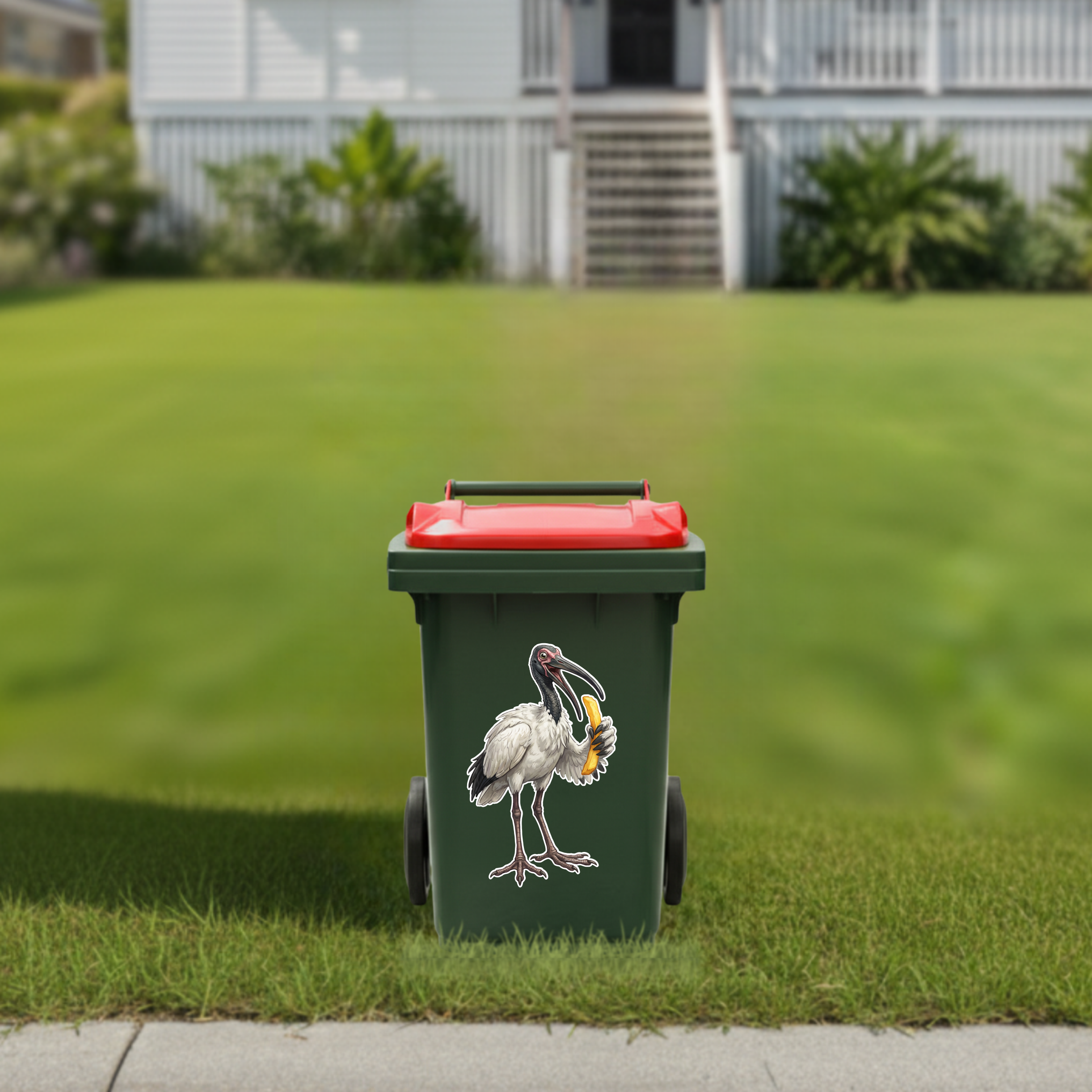 Chippies bin chickens wheelie bin sticker
