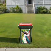 Kookaburra wheelie bin stickers Australia featuring colourful Australian bird artwork