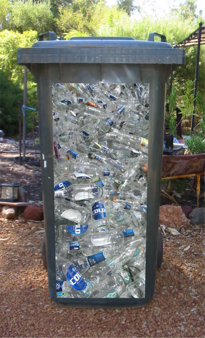 Clear bottles wheelie bin sticker