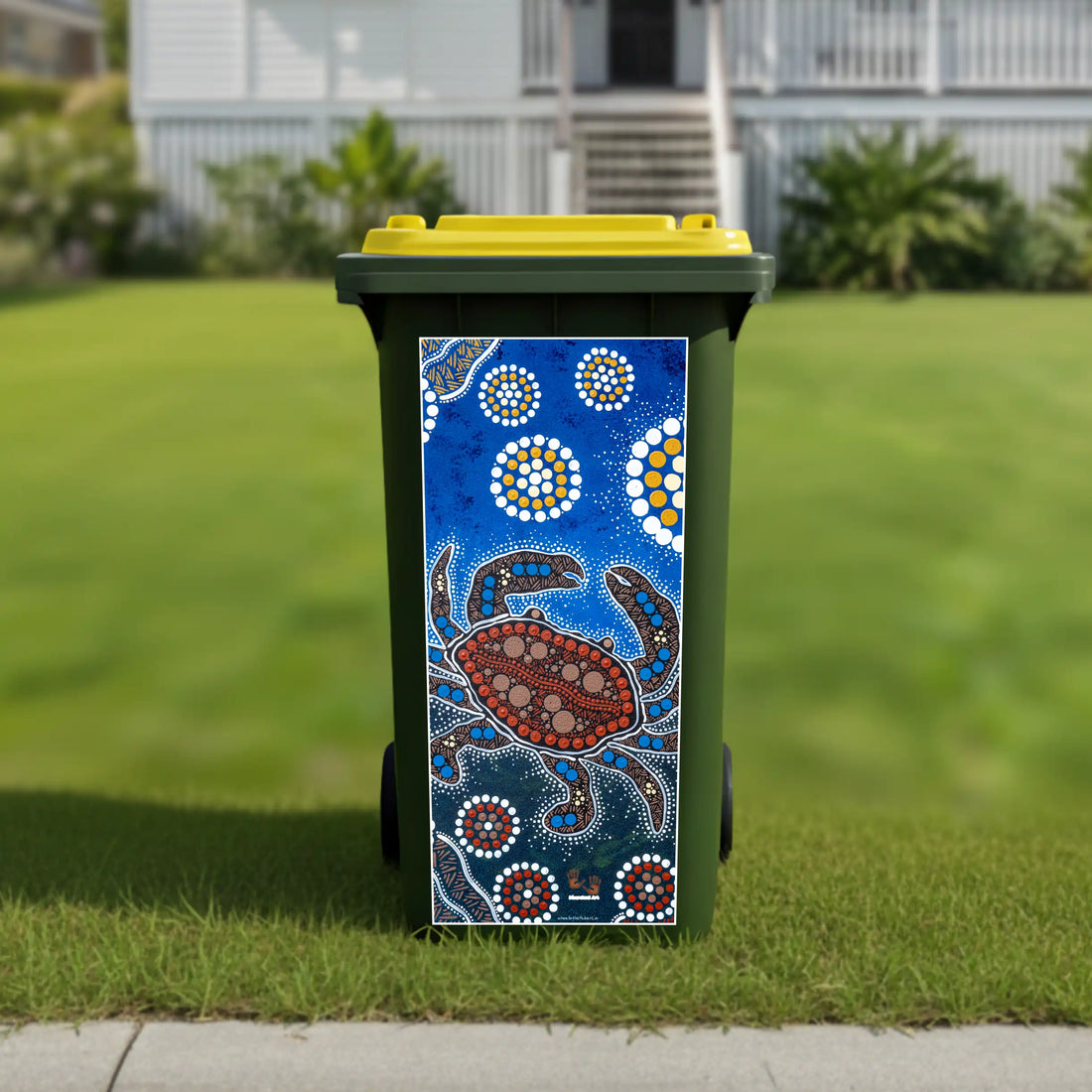 Crab hunting wheelie bin sticker