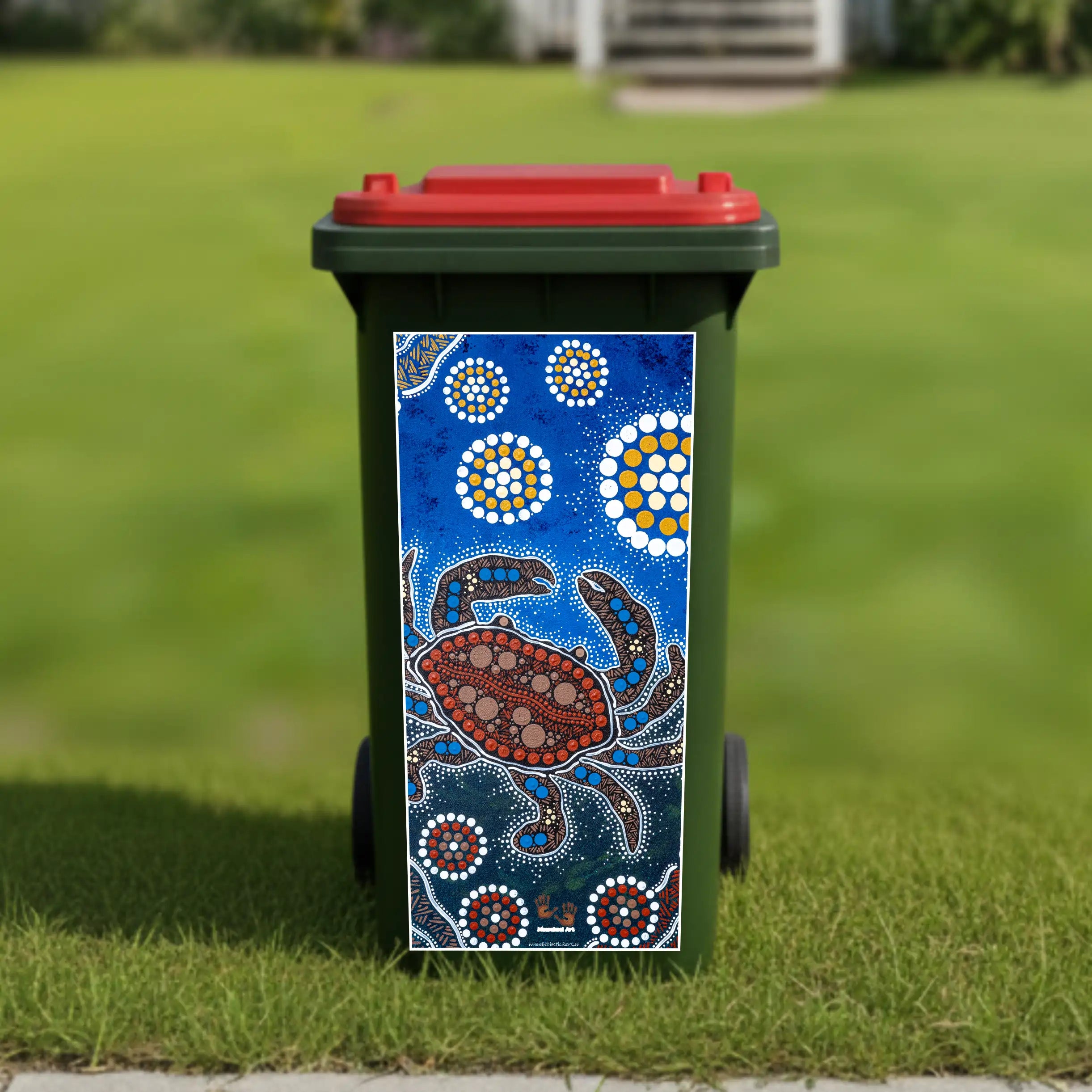 Crab hunting wheelie bin sticker