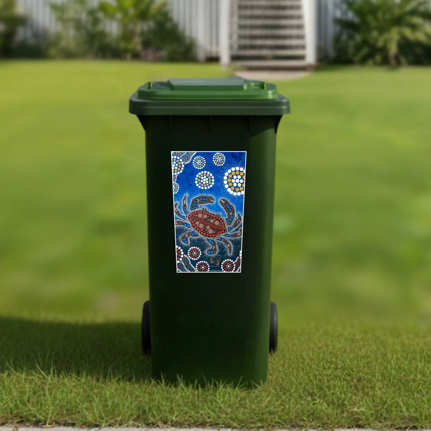 Crab hunting wheelie bin sticker