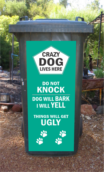 crazy dog teal stickers