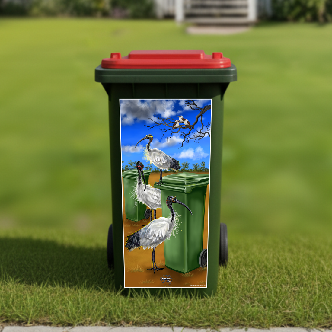 Cruisy bin chickens wheelie bin sticker