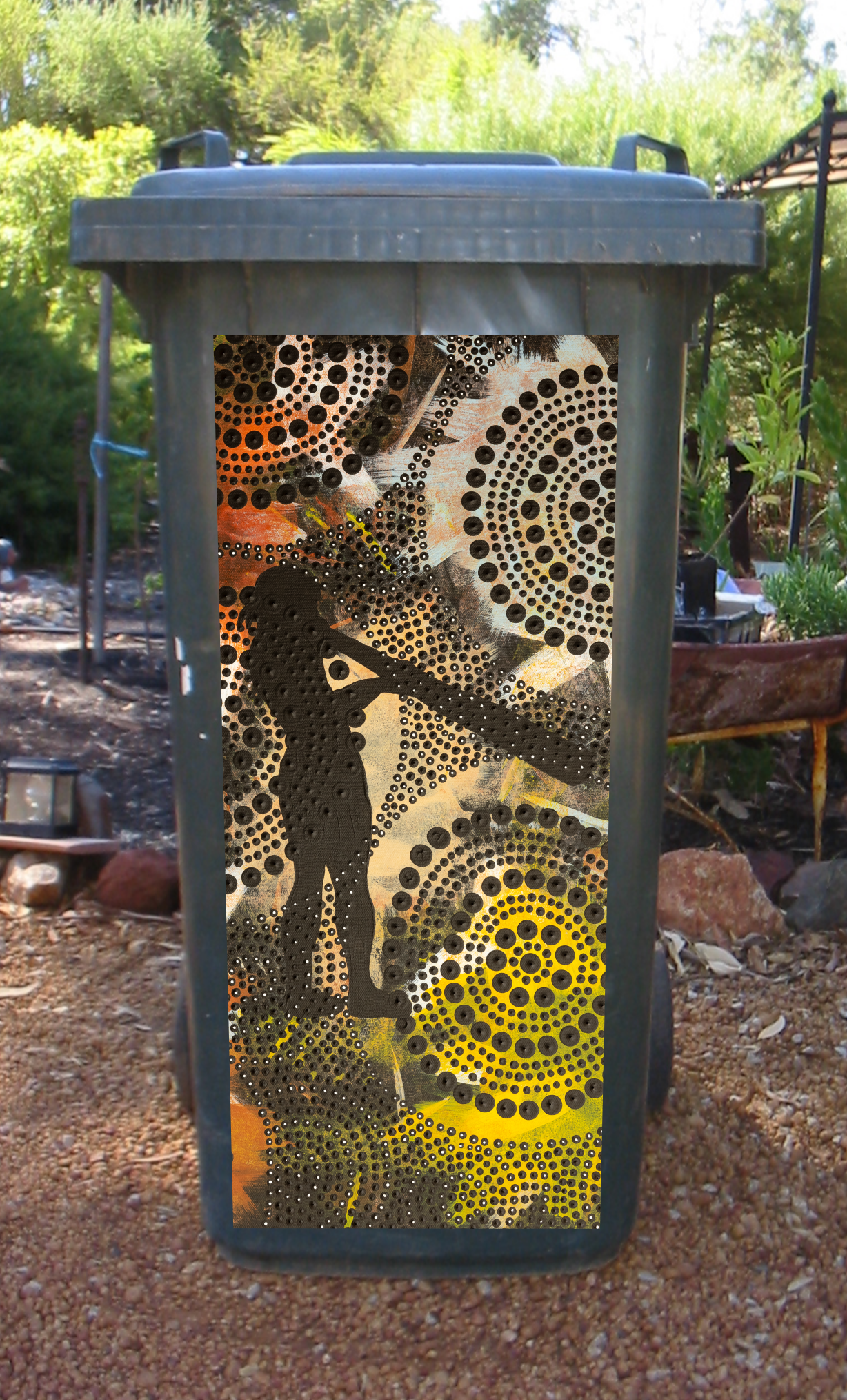 Didge man wheelie bin sticker