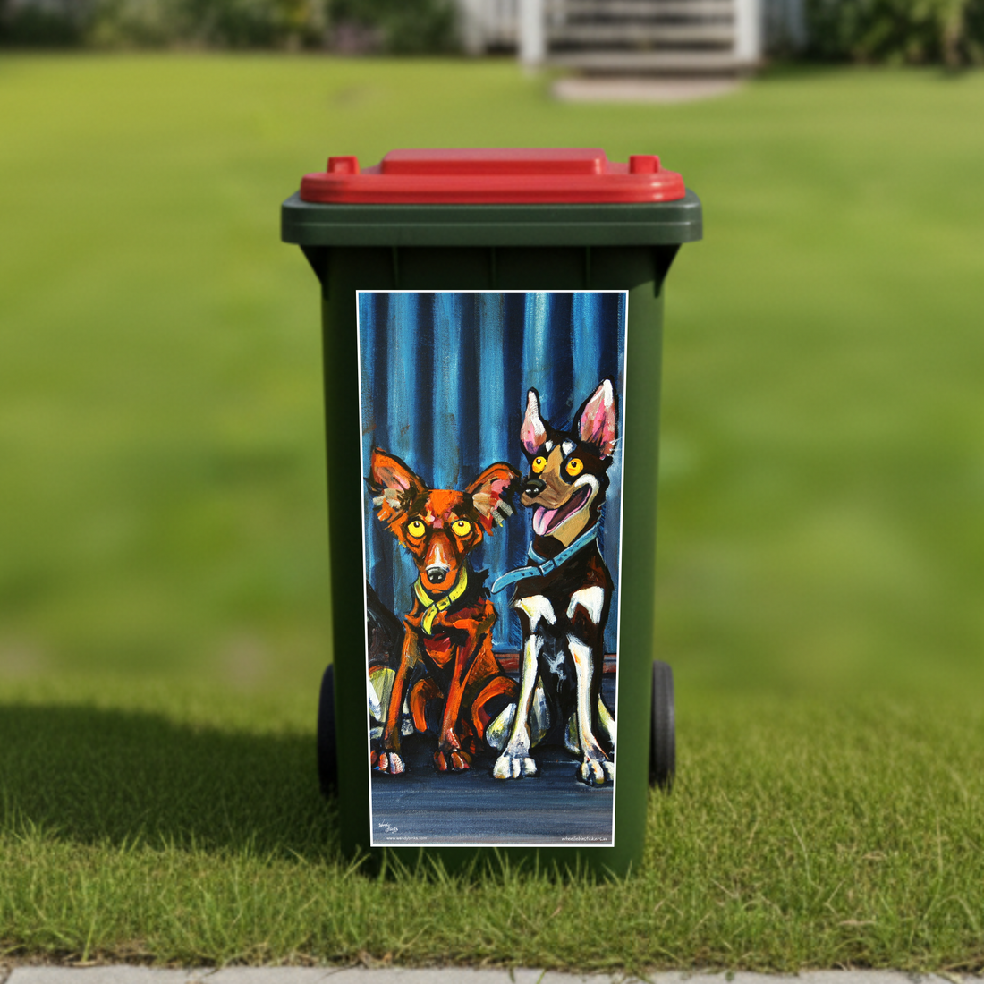 Farm dogs wheelie bin sticker
