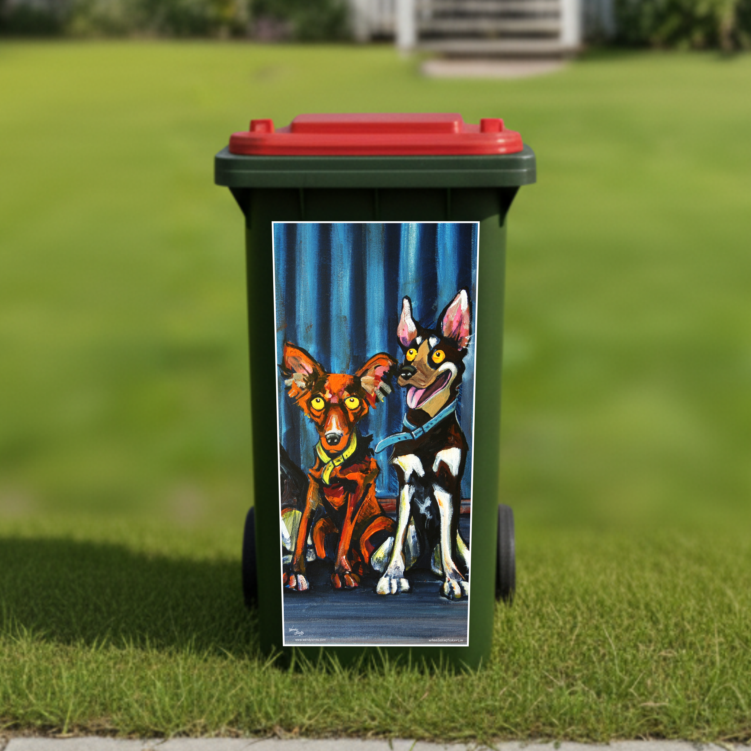 Farm dogs wheelie bin sticker