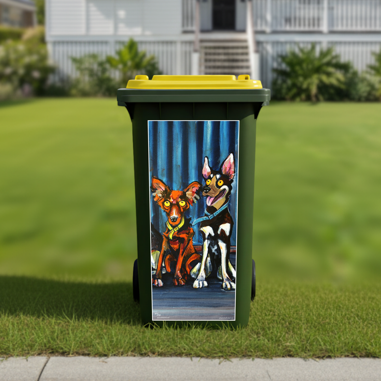 Farm dogs wheelie bin sticker