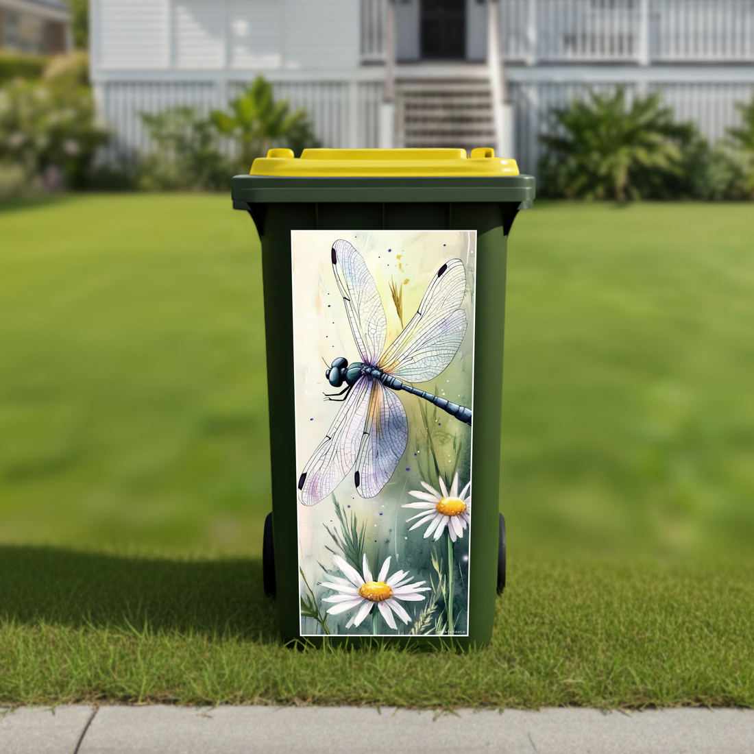 Dragonfly wheelie bin sticker